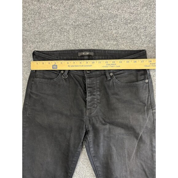 Neuw Denim Jeans Mens 33x34 Black Lou Slim Forever Black Button Fly Stretch - Picture 4 of 11